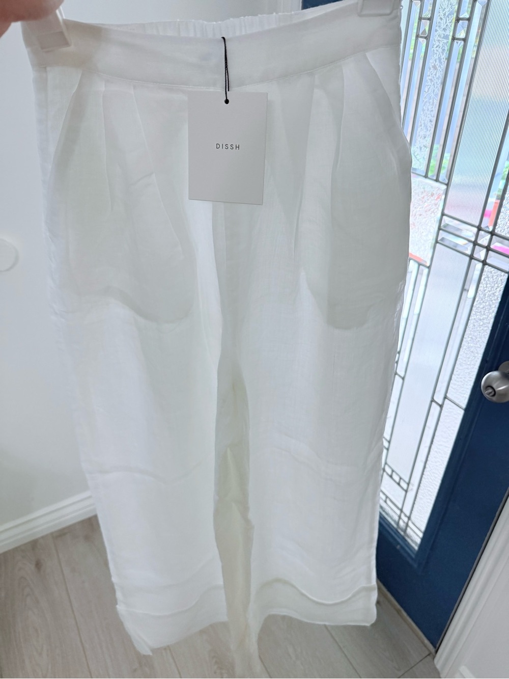Dissh Kai White Ramie Resort Pant size 2 AU - Picture 4 of 5